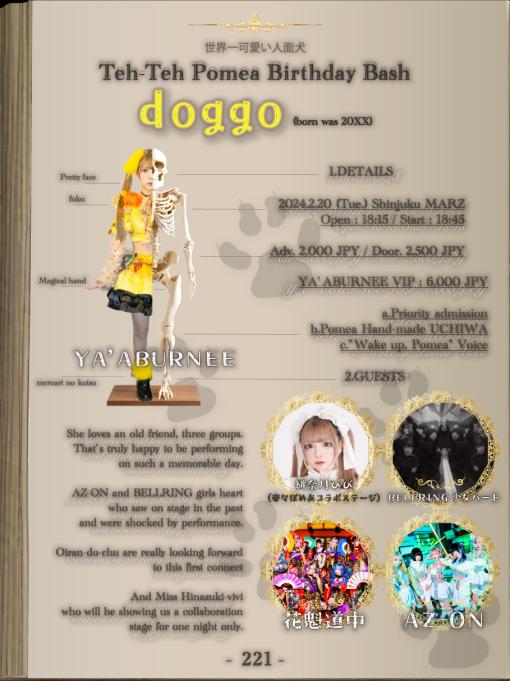 YA'ABURNEE 帝々ぽめあ birthday bash doggoのフライヤー