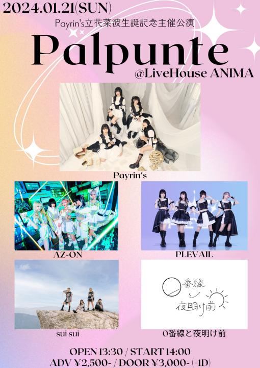 Payrin's立花菜波生誕記念主催公演 『Palpunte』のフライヤー